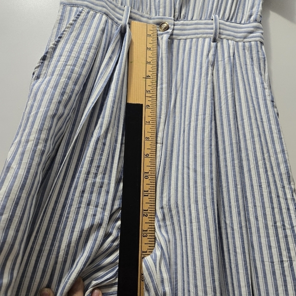 Flying Tomato Striped Jumpsuit with Belt, Button Down, Short Sleeve, S - Picture 9 of 14